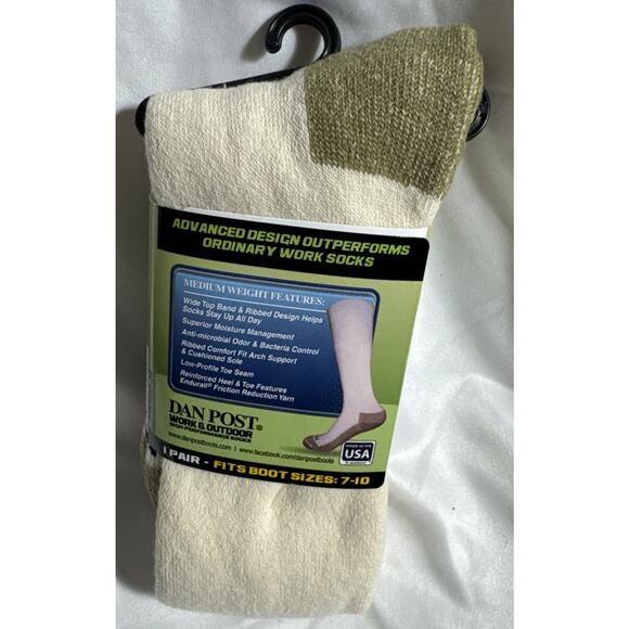 Dan Post Work & Outdoor High Performance Mens Boot Socks 7-10 Brand USA NEW NIP - Picture 6 of 8
